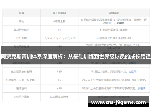 阿贾克斯青训体系深度解析：从基础训练到世界级球员的成长路径
